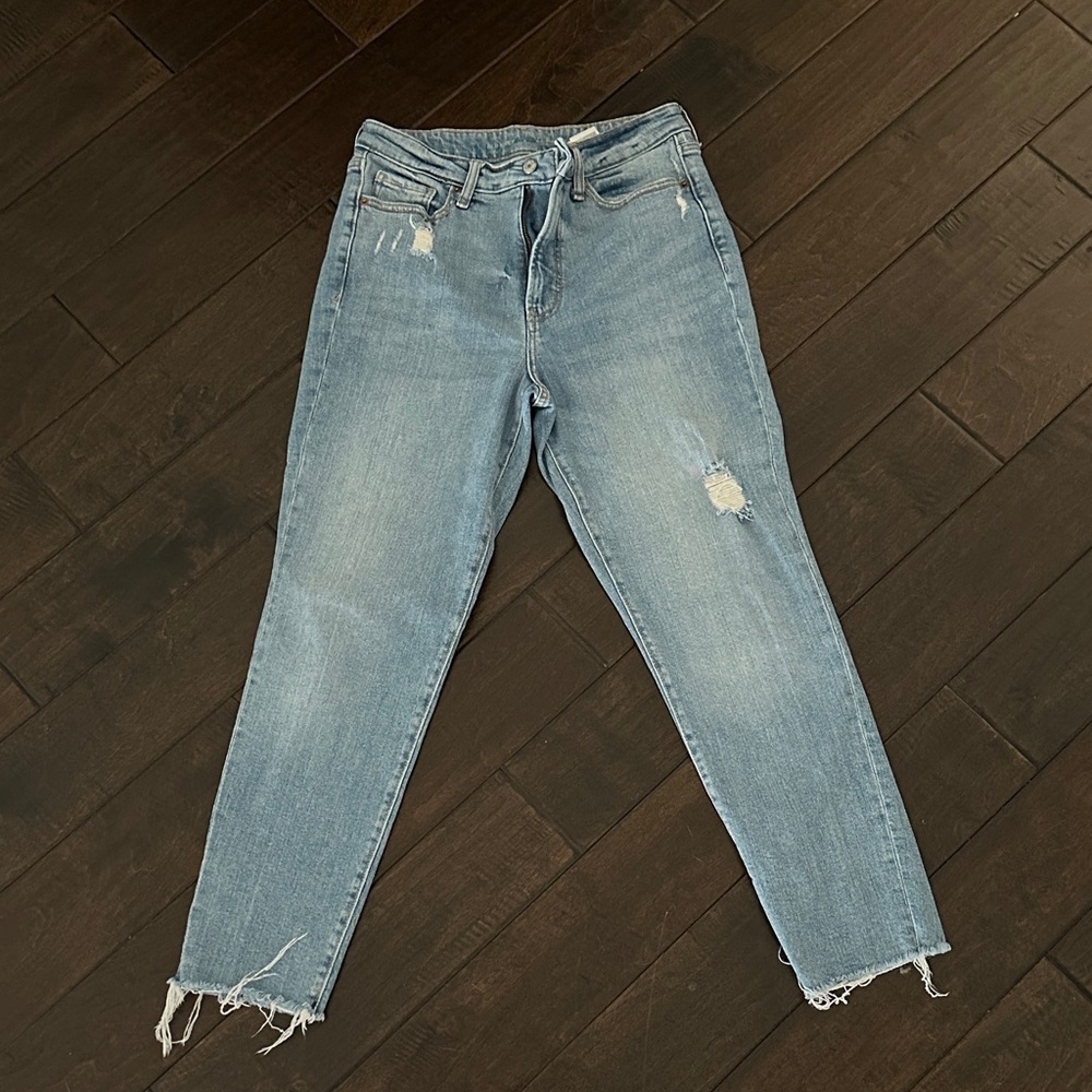 Old Navy Light Blue Distressed OG Straight Jeans